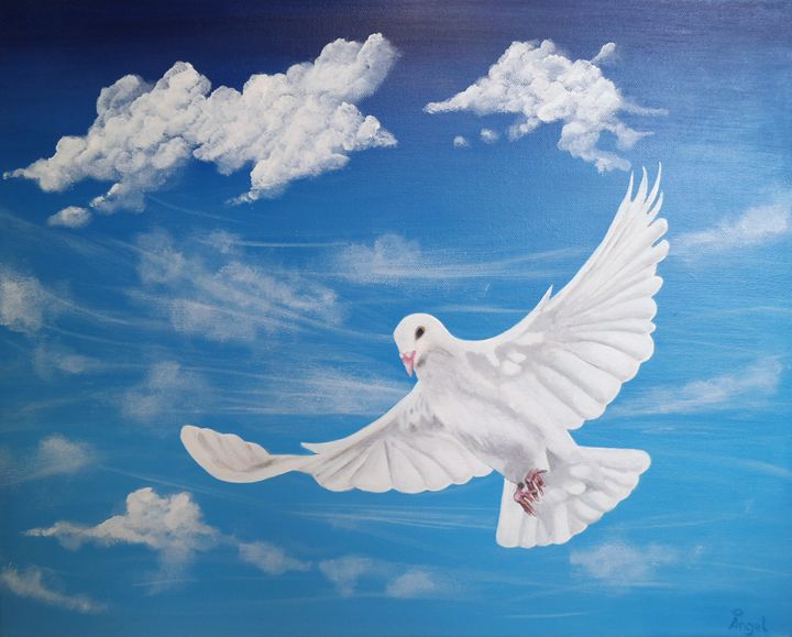 720x579 Dove In Flight - Dove Painting