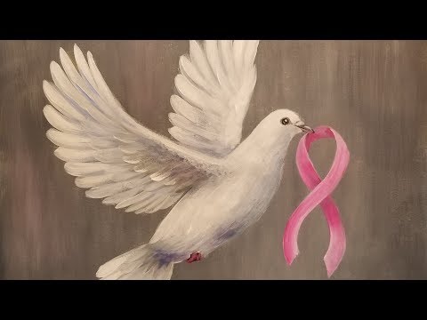 480x360 Hope Dove With Pink Ribbon Live Acrylic Painting Tutorial - Dove Painting