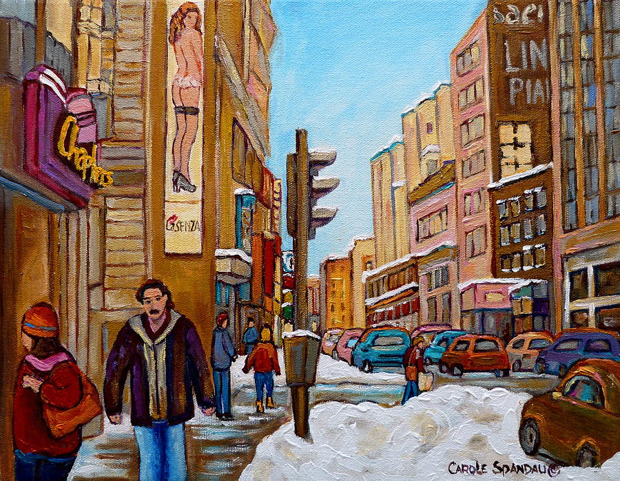 900x699 Downtown Montreal Paintings Painting By Carole Spandau - Downtown Painting