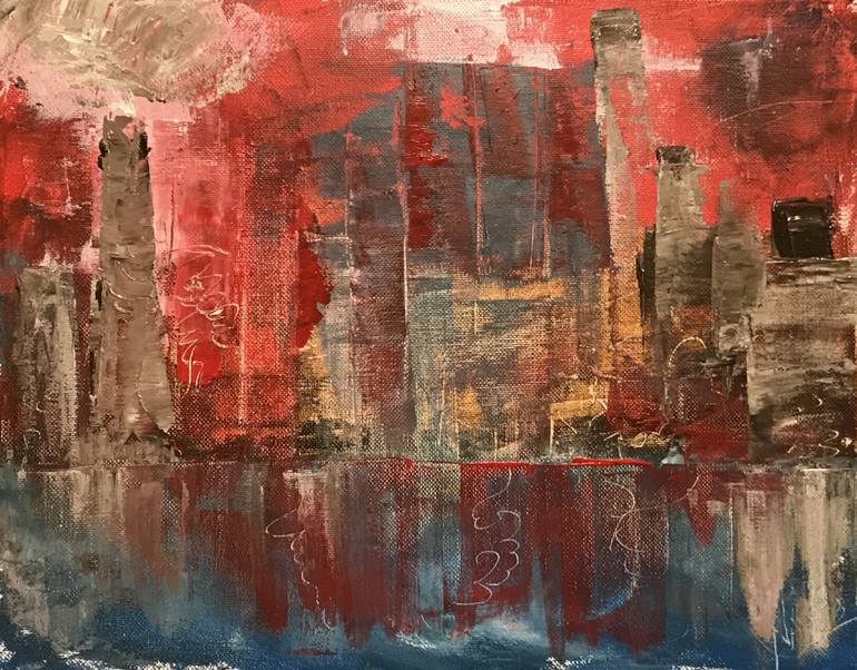 770x602 Saatchi Art Downtown Painting By Najeeb Abdulrahiman - Downtown Painting