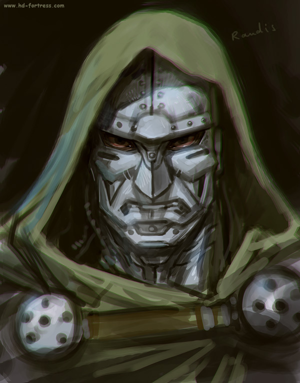600x766 Dr Doom By Randis - Dr Doom Painting