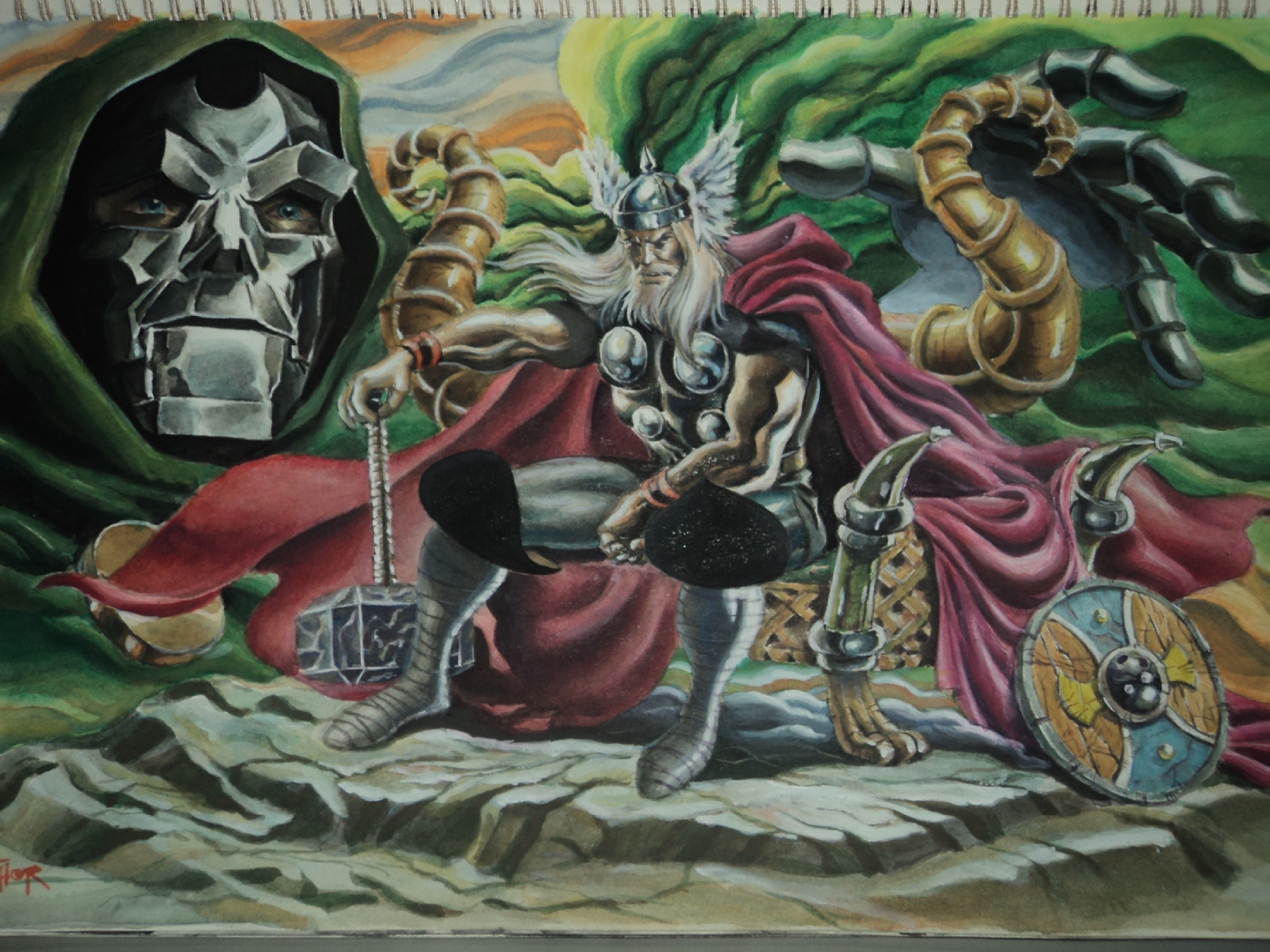 1667x1250 Thor And Dr.doom, In Thor Mangila's The Art Of Thor Mangila Comic - Dr Doom Painting