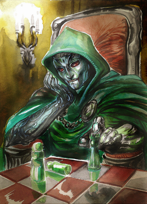 500x692 Doctor Doom Vs Etrigan - Dr Doom Painting