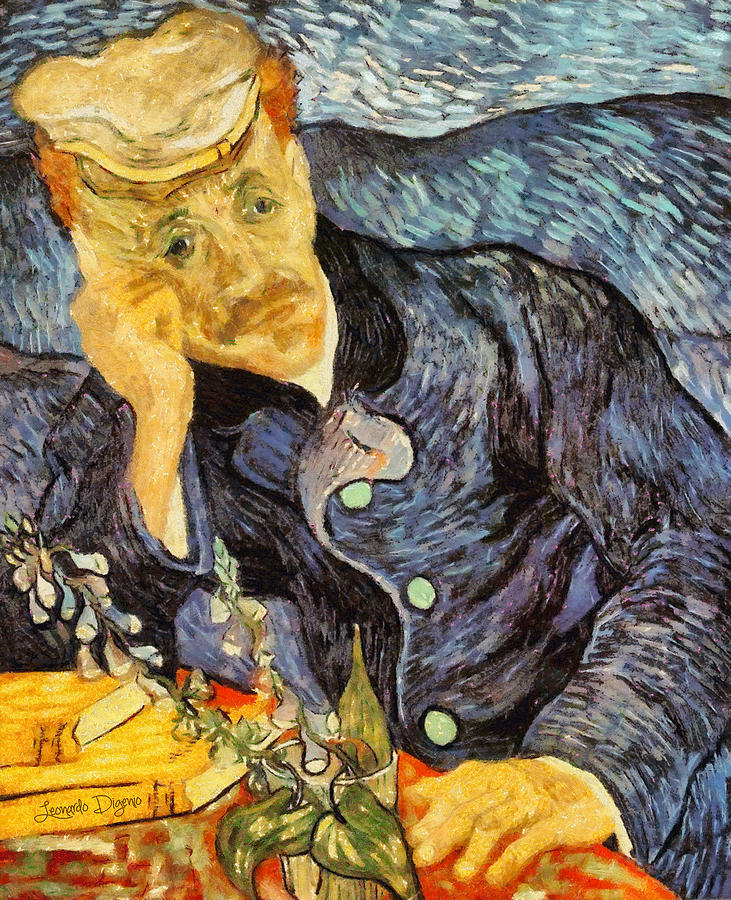 731x900 Portrait Of Dr. Gachet By Van Gogh Revisited Painting By Leonardo - Dr Gachet Painting