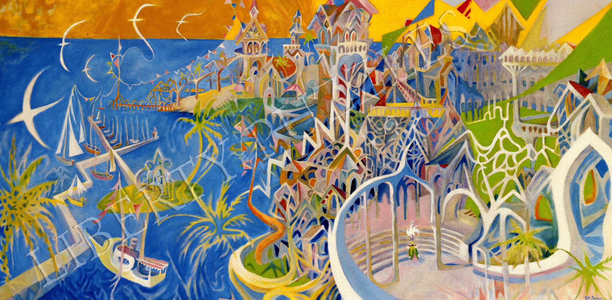 2000x981 I Dreamed I Was A Doorman - Dr Seuss Painting