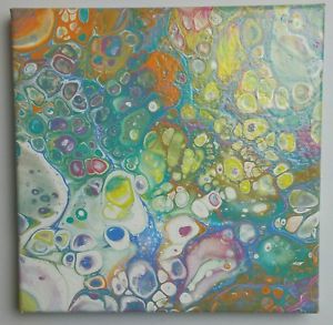 300x293 Dr. Seuss 8x8 Original Abstract Fluid Acrylic Pour Painting - Dr Seuss Painting