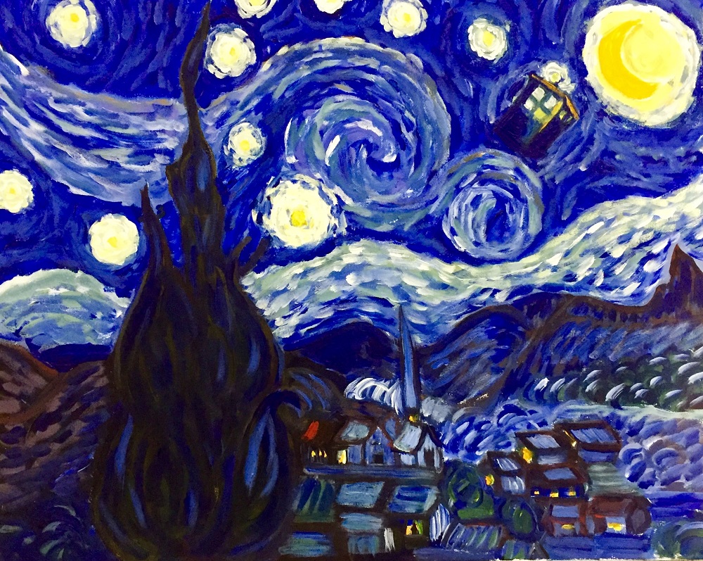 1000x797 Van Gogh Meets Dr Who Paint Amp Sip Night - Dr Who Painting