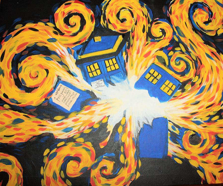 900x753 Van Gogh Meets Dr. Who Painting By Lindsey Hoover - Dr Who Painting
