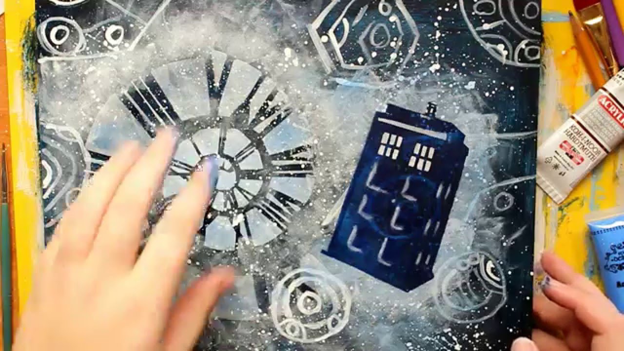 1280x720 Doctor Who Inspired Acrylic Painting - Dr Who Painting