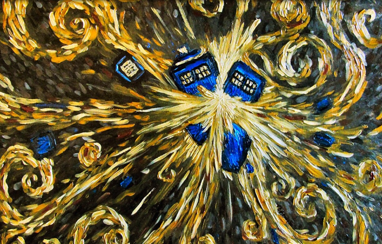1221x779 Doctor Who, Tardis, Painting, Vincent Van Gogh Wallpapers Hd - Dr Who Painting