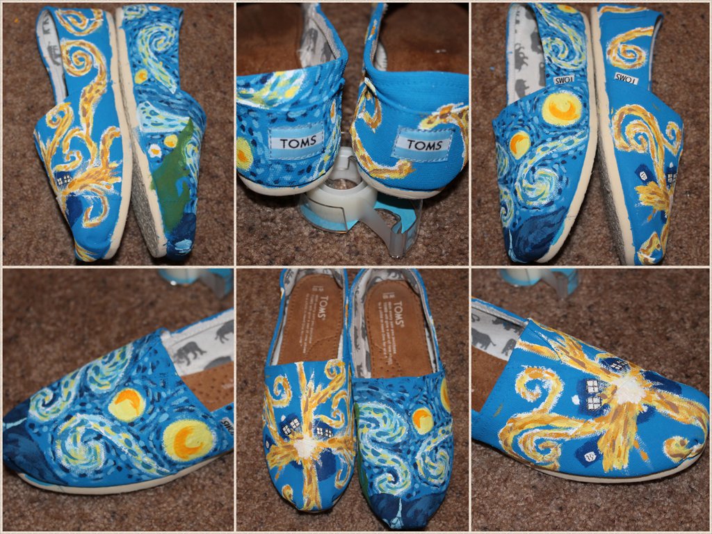 1024x768 Vincent Van Gogh Doctor Who Shoes By Kenziebaker - Dr Who Van Gogh Painting