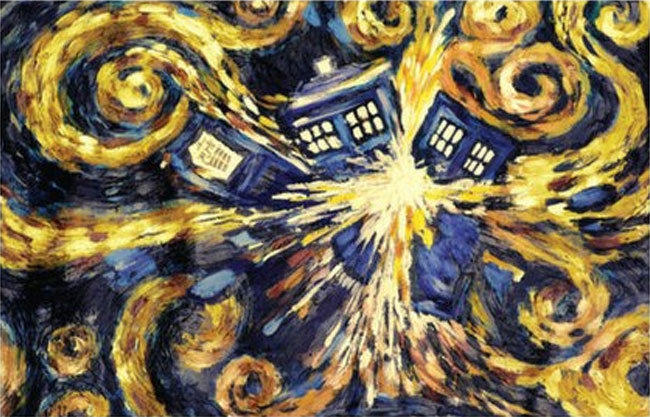 650x417 Doctor Who Exploding Tardis Poster By Vincent Van Gogh - Dr Who Van Gogh Painting