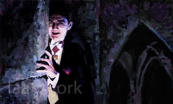 600x361 Dracula Vampire Painting Movie Art Poster - Dracula Painting