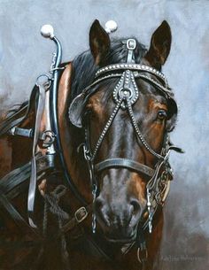 236x305 Horse Painting By Kate Simpson Art - Draft Horse Painting