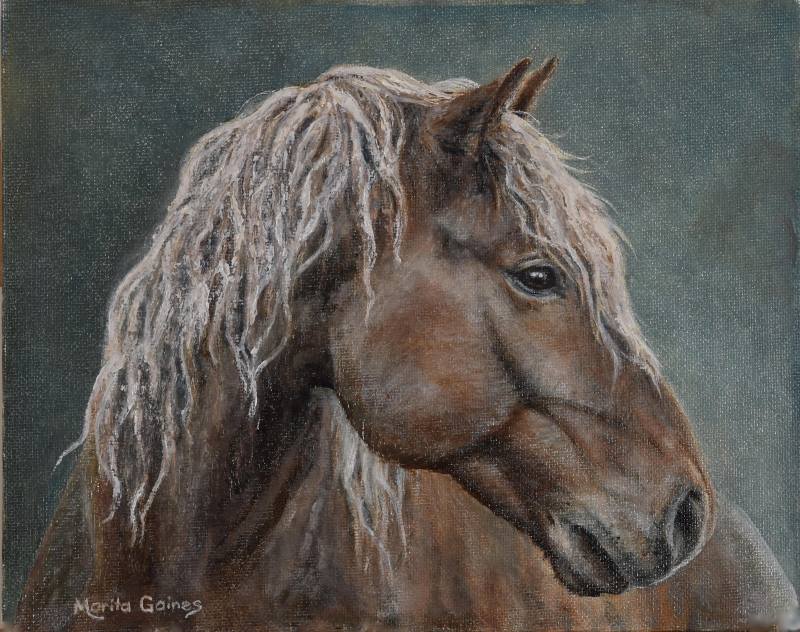800x632 People's Choice Award For Belgian Draft Horse Painting Marita Gaines - Draft Horse Painting