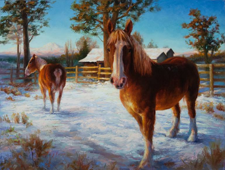 770x582 Saatchi Art Soul Portrait Of A Belgian Draft Horse Painting By - Draft Horse Painting