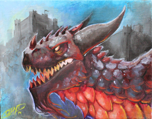 600x469 Dragon Oil Painting By Alexdromero - Dragon Art Painting