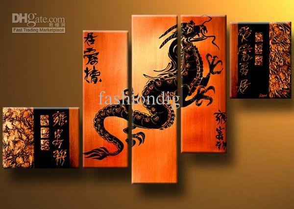 600x426 Oil Painting Dragon Feng Shui Decoration Modern High Quality Hand - Dragon Art Painting