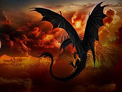 425x319 Paint Dragon Oil Painting On Canvas Modern Wall Art - Dragon Art Painting