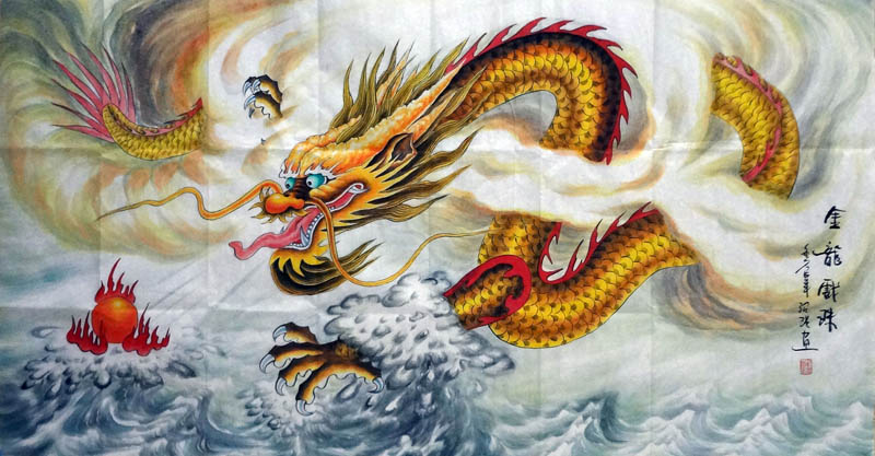 800x417 Chinese Dragon Paintings, China Dragon Art Scrolls, Pictures, Images - Dragon Art Painting
