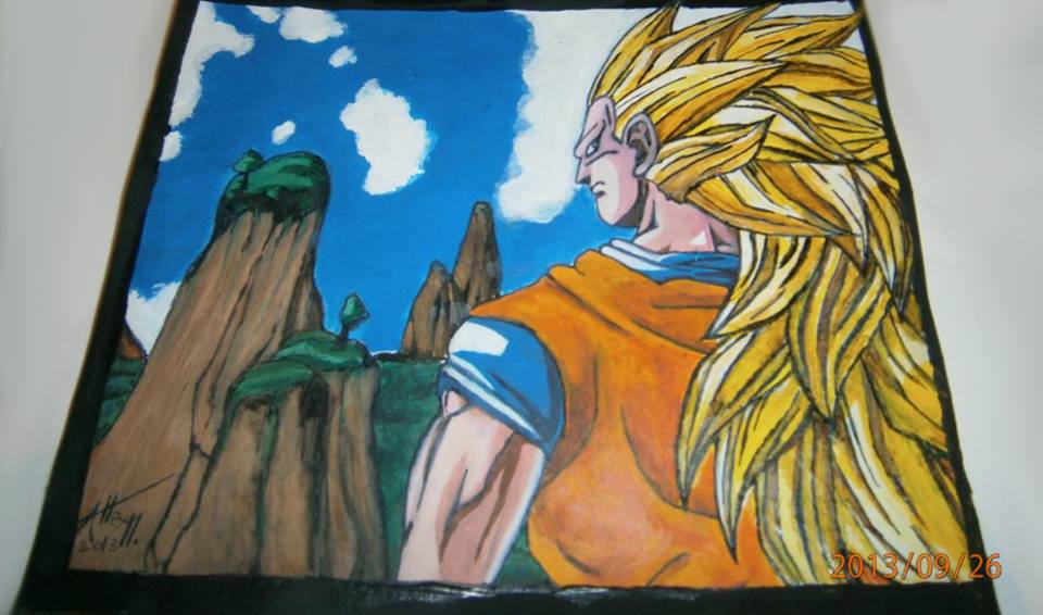 960x566 Goku Ssj3 Dragon Ball Z Art Painting By Alexwild13 - Dragon Ball Painting