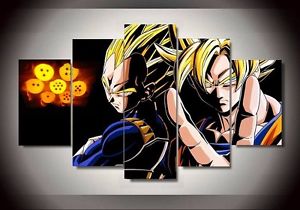 300x210 5pcs Goku Vegeta Dragon Ball Painting Modern Abstract Canvas Wall - Dragon Ball Painting