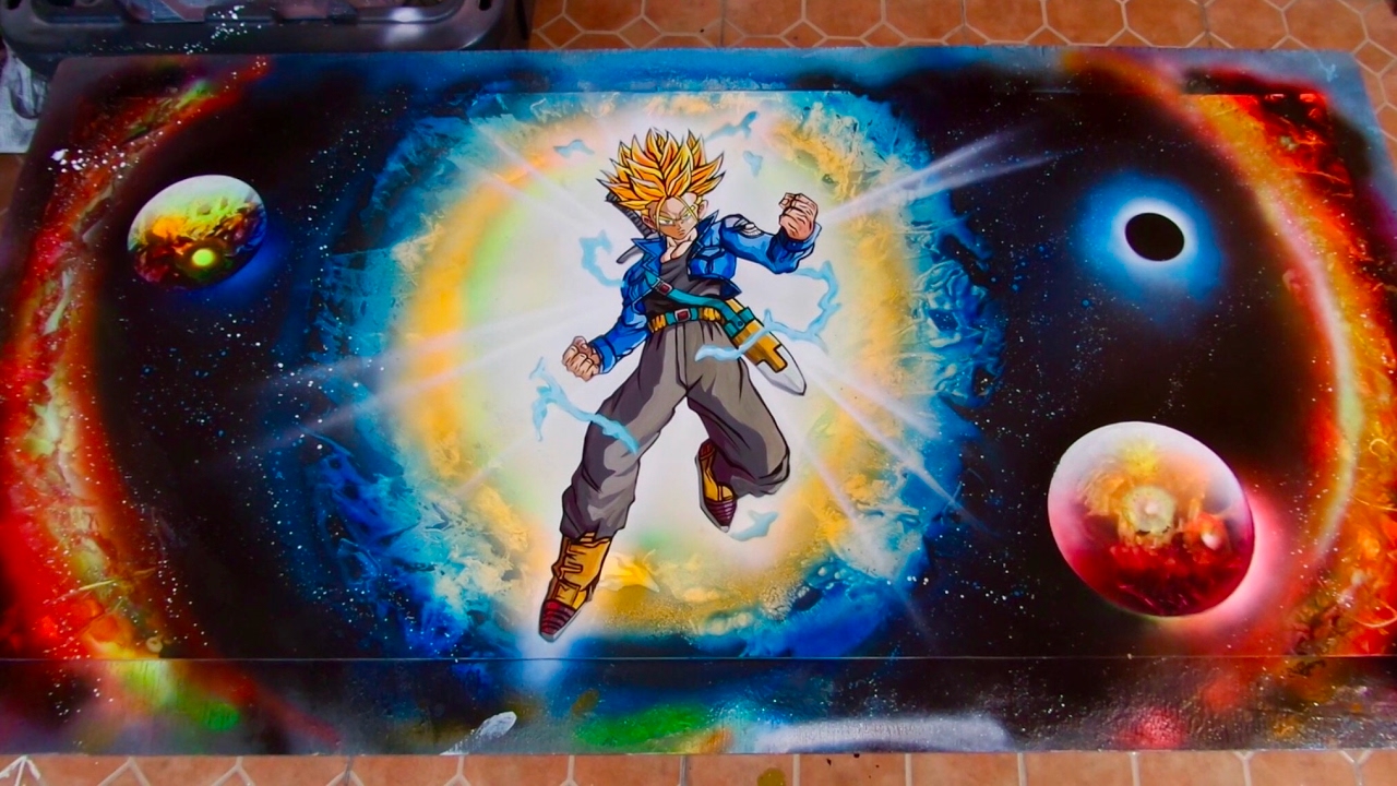 1280x720 Trunks Ball Super Spray Paint Art - Dragon Ball Super Painting