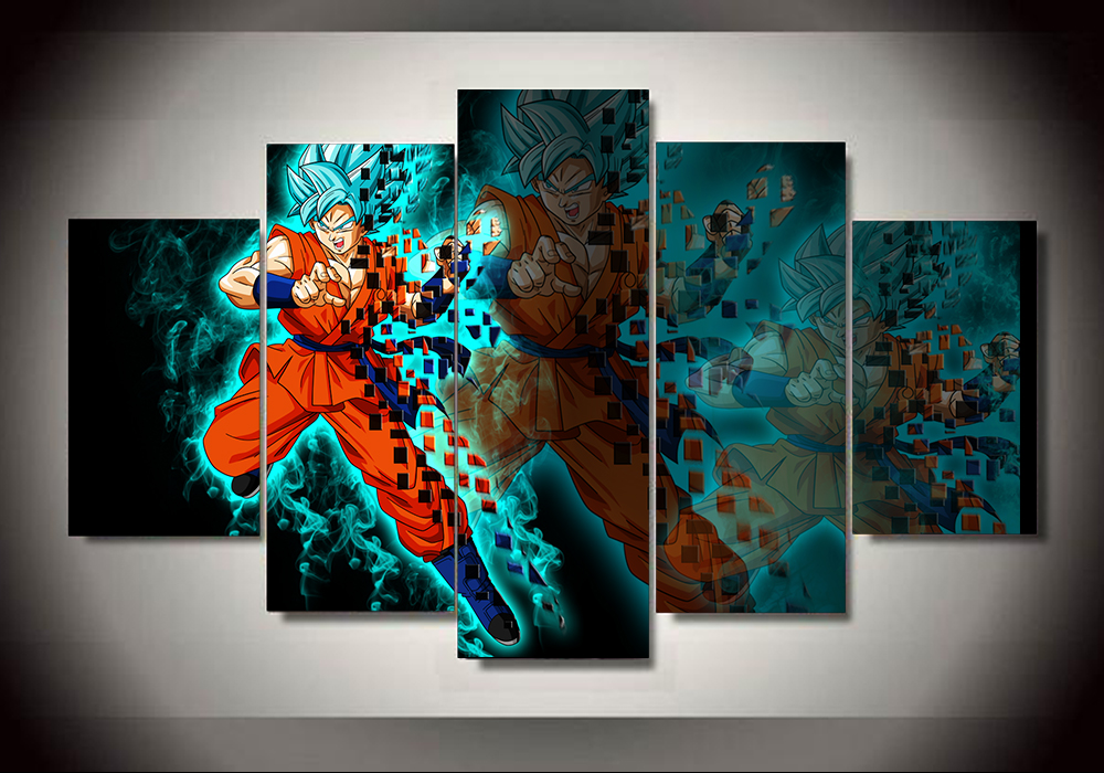 1000x700 Unframed 5pcs Cartoon Poster Characters Dragon Ball Canvas - Dragon Ball Super Painting