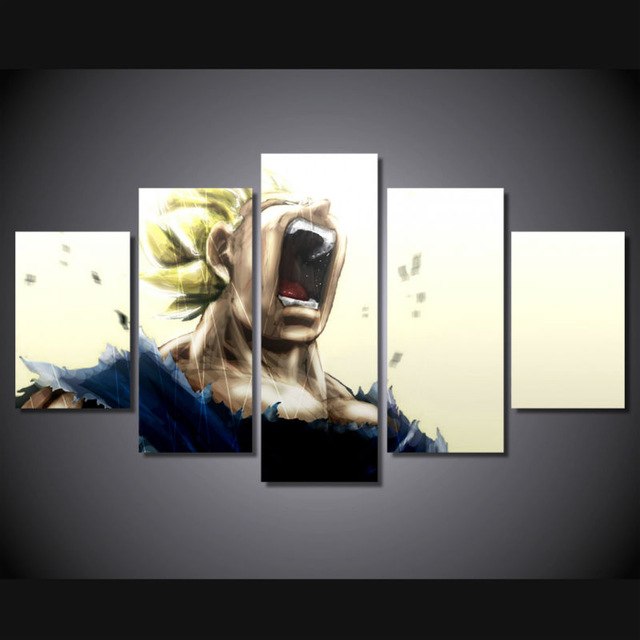 640x640 5 Panel Large Hd Printed Painting Dragon Ball Super Saiyan Canvas - Dragon Ball Super Painting