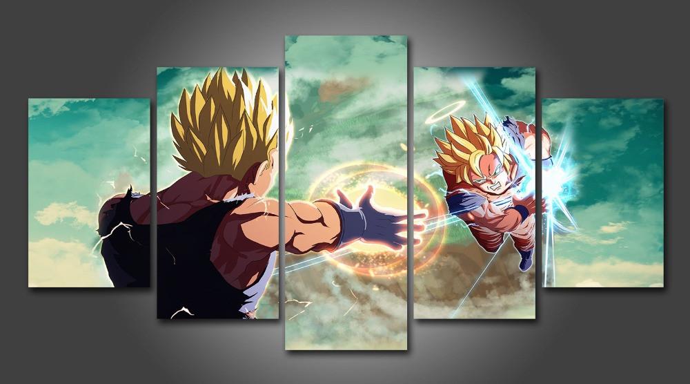 1000x556 Dragon Ball Z Goku Vs Vegeta, Framed Canvas Wall Art Canvart - Dragon Ball Z Canvas Painting