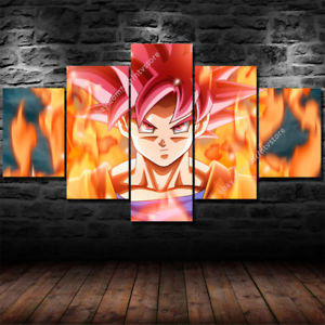 300x300 Goku God Dragon Ball Z Wall Art Canvas Print Super Saiyan Hd - Dragon Ball Z Canvas Painting