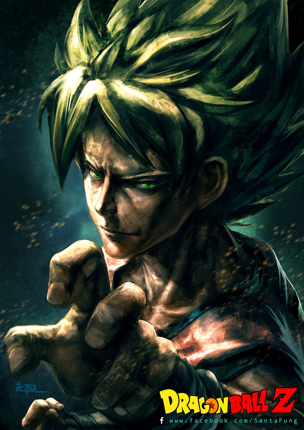 1024x1448 Dragon Ball Z Goku By Santafung - Dragon Ball Z Goku Painting