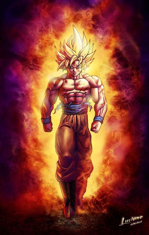 500x789 Goku - Dragon Ball Z Goku Painting