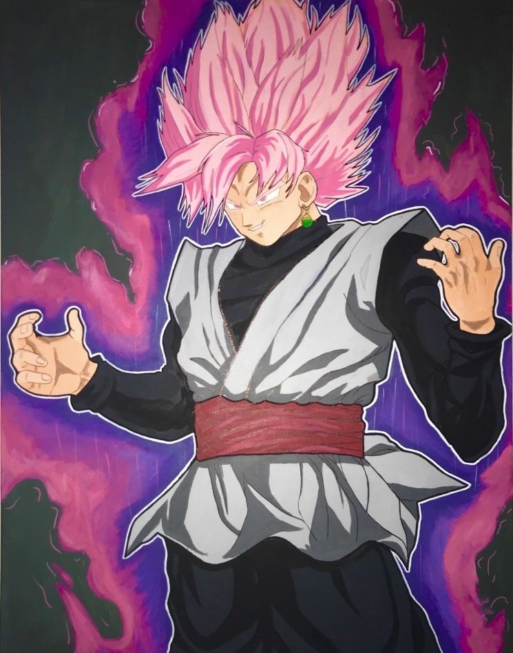 745x948 Black Goku - Dragon Ball Z Goku Painting