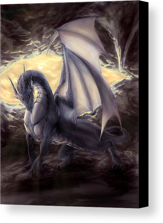 550x750 Cave Dragon Canvas Print Canvas Art By Rob Carlos - Dragon Canvas Painting