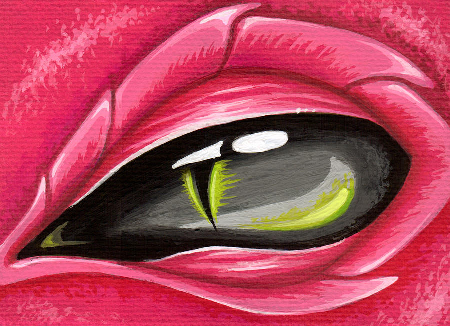 900x652 Eye Of The Rubellite Dragon Painting By Elaina Wagner - Dragon Eye Painting
