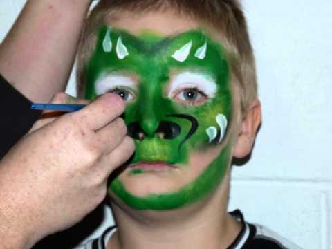 480x360 Step By Step Face Painted Dragon - Dragon Face Painting