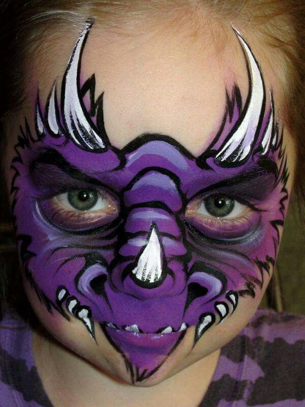 600x800 Christina Kerr Davison Dragon Face Painting Design Facepaint - Dragon Face Painting