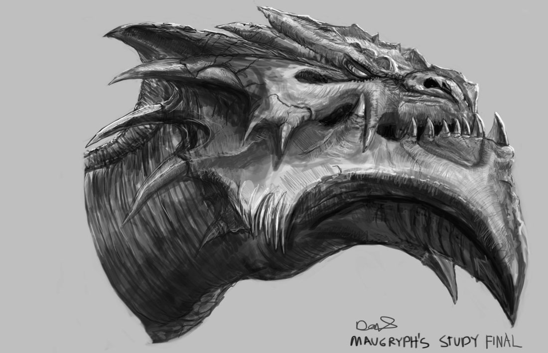 1100x709 Daily Painting No.46 Studycopy Of Fierce Dragon Rider Dragon - Dragon Head Painting