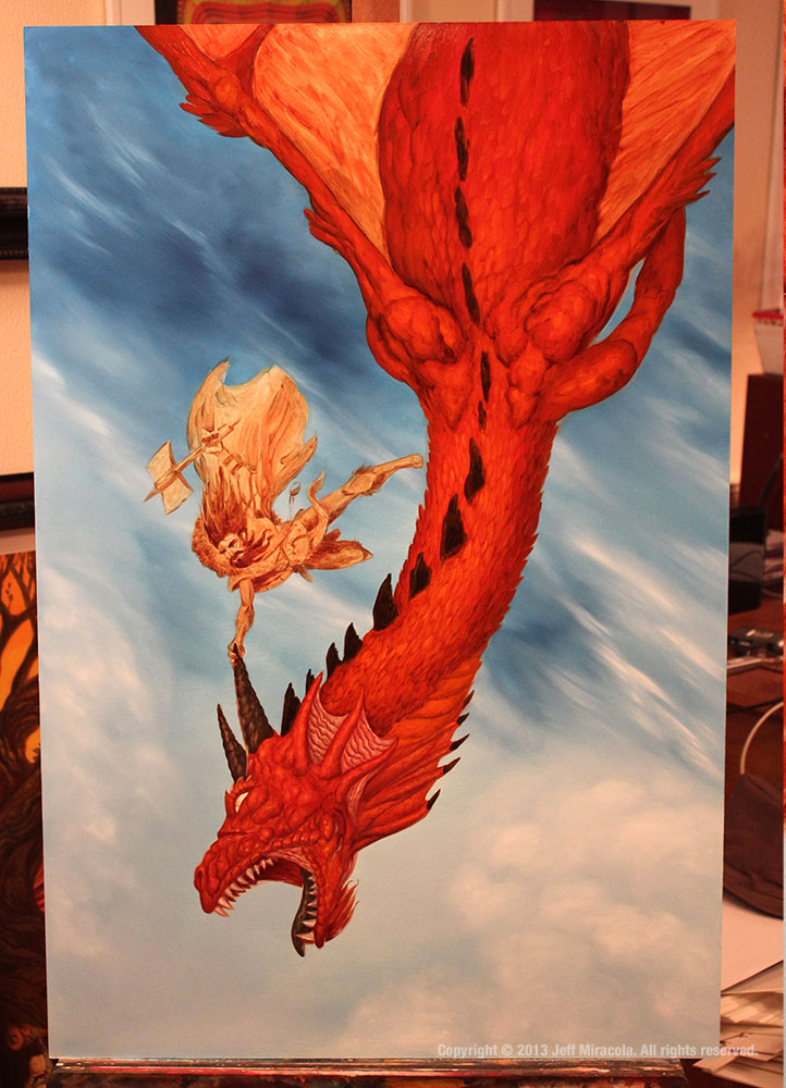 722x1000 Dragon Dive Fantasy Painting Progress Photos And Video Jeff - Dragon Head Painting
