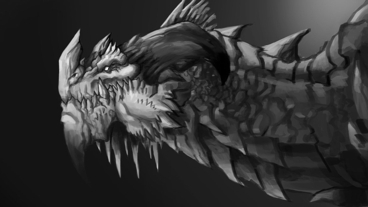 1191x670 Dragon Head Painting By Ansamanat - Dragon Head Painting