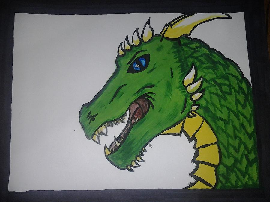 900x675 Dragon Head Painting By S D - Dragon Head Painting