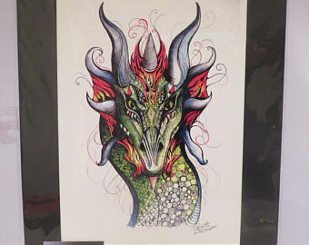 340x270 Dragon Head Etsy - Dragon Head Painting