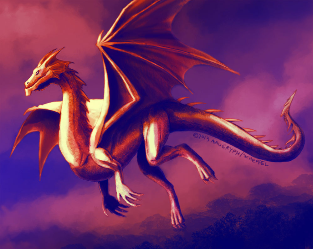 1000x795 Dragon Painting For Rabidminimoose Maugryph - Dragon Painting