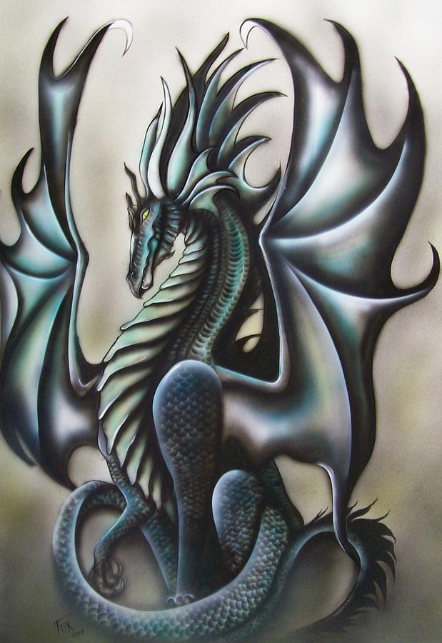 619x900 Fantasy Dragon Painting By Melinda Fox - Dragon Painting