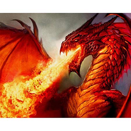 450x450 Fire Dragon Painting Diy Diamond Embroidery Paintings Rhinestone - Dragon Painting