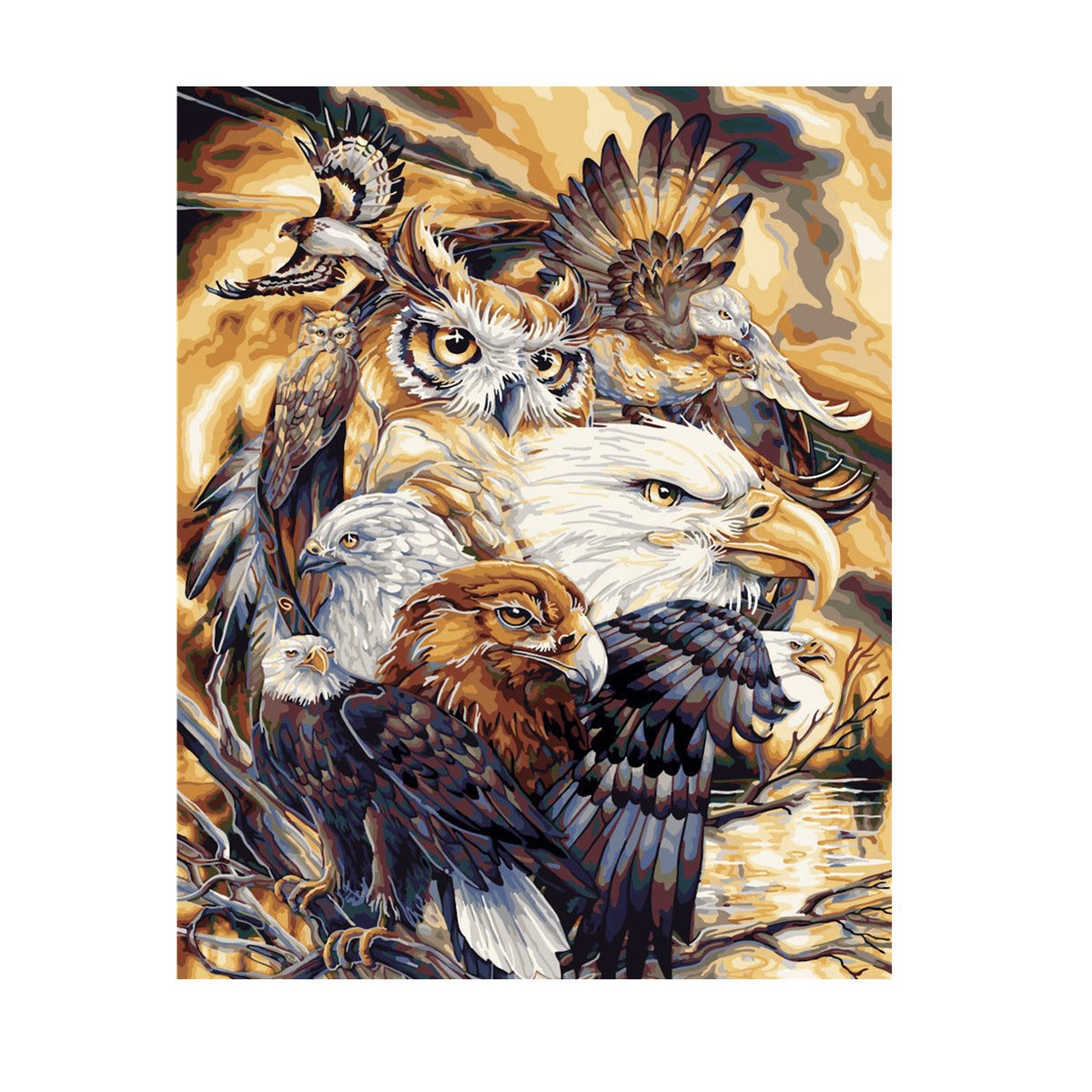 1200x1200 Owl Deer Eagle Dragon Paint By Number Kits Diy Canvas Painting - Dragon Painting