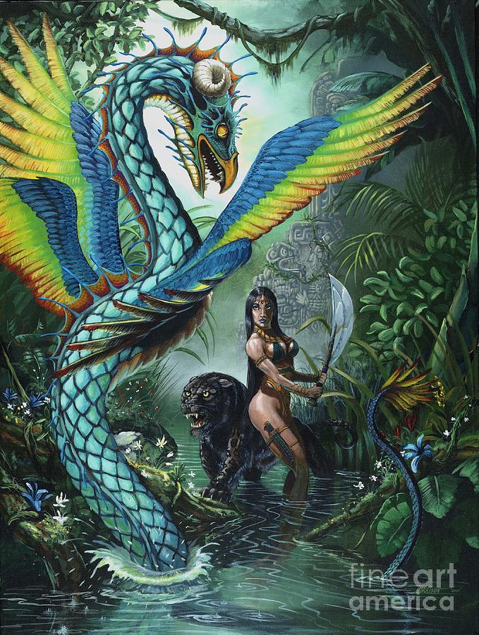 679x900 Tropical Temptress Painting By Stanley Morrison - Dragon Painting