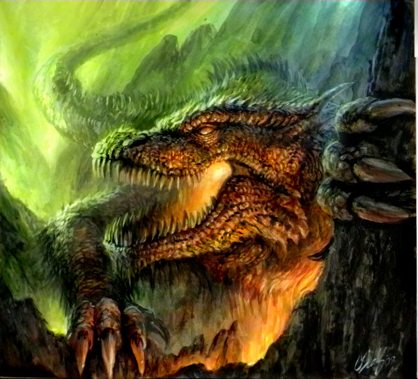 600x545 Acrylic Dragon Painting By Chrisscalf - Dragon Painting
