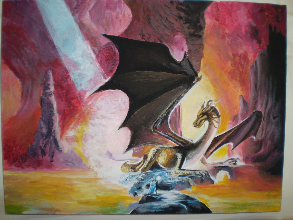 1024x768 Dragon Acrylic Painting By Lorafrost - Dragon Painting Acrylic